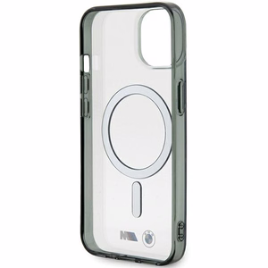 BMW sudraba gredzens Magnētiskais iPhone 15 apvalks - caurspīdīgs