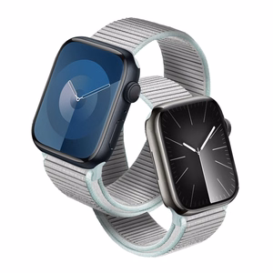 Crong Nylon Sport siksniņa Apple Watch 38 / 40 / 41 mm un 42 mm (Series 10 / 11) modeļiem, pasteļpelēka