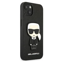 Karl Lagerfeld Saffiano Ikonik Karl's Patch Apvalks iPhone 13 mini - Melns