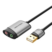 Ārējā USB skaņas karte Vention CDKHB, TRS 3.5mm, 0.15m (pelēka)