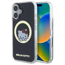 Hello Kitty IML Saldā kaķenīte magnētiskais iPhone 16 viedtālruņa apvalks - melns