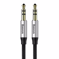 Baseus Yiven Audio kabelis ar mini jack 3,5mm AUX, 1m (melns un sudrabains)