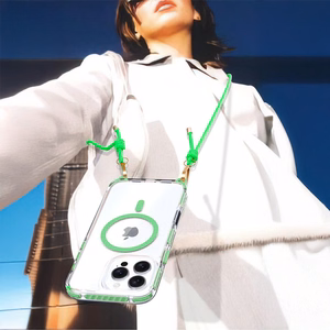 Tel Protect Strap caurspīdīgs viedtālruņa apvalks Iphone 15, zaļš