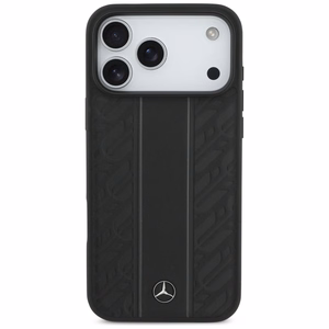 Mercedes Ādas Lauru lapu joslas Magnētiskais apvalks viedtālrunim iPhone 17 Pro Max - melns