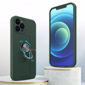 Ring Case silikona viedtālruņa apvalks ar pirksta turētāju un pamatni Samsung Galaxy A73 sarkans