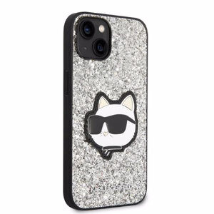 Karl Lagerfeld KLHCP14SG2CPS iPhone 14 6.1" sudraba/sudraba cietais apvalks Spīdumi Choupette Plāksteris