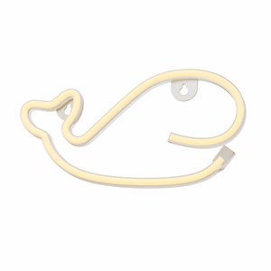 Neon LED Light WHALE warm balts Bat + USB FLNE09 Forever Light