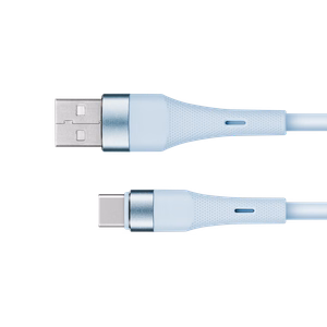 Kruger&Matz Basic silikona USB–USB-C kabelis, 1 m, zils
