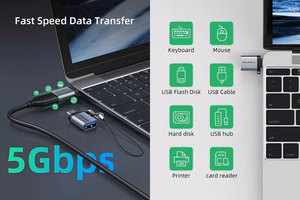 OTG adapteris USB 3.0 Type-C (M)–USB Type-A (F)