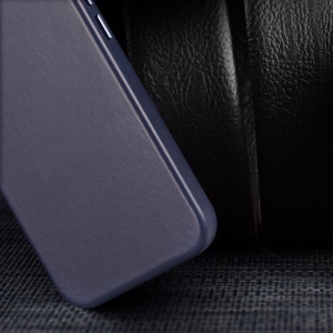 Dux Ducis Naples iPhone 14 Plus magnētiskais ādas apvalks MagSafe zils