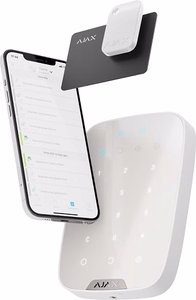 AJAX KeyPad Plus Bezvadu Touch Keyboard (balts)