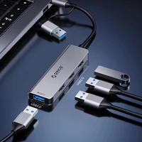Orico YSA2-U3 USB-A/USB-C Hub dokstacija 1x USB-A 3.0 + 6x USB-A 2.0 - pelēka