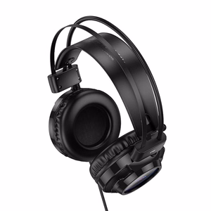 HOCO vadu austiņas USB A + Jack 3,5 mm ar mikrofonu spēlēm W110 2 m melnas