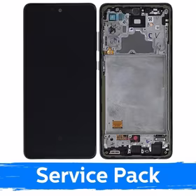 LCD Displejs Saderīgs ar Samsung A725 A72 Ar Frame / Awesome Melns / (Service Pack)