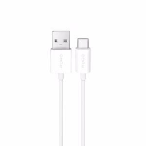 Puro TPE 10W USB-A - USB-C 3m kabelis - balts