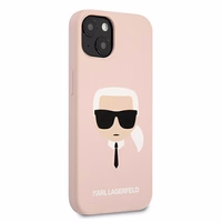KARL LAGERFELD KLHCP13SSLKHLP IPHONE 13 MINI 5.4 "gaiši rozā/gaiši rozā maciņš silikona KARL`S HEAD