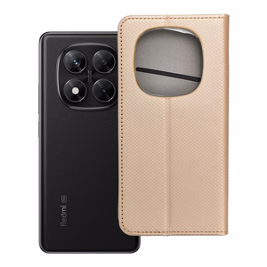 SMART CASE grāmatas tipa viedtālruņa apvalks XIAOMI Redmi Note 14 PRO 5G / 14 PRO PLUS 5G zelta