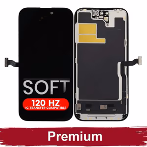 LCD displejs saderīgs ar iPhone 14 Pro melns (SOFT OLED / Stable 120Hz / Premium)