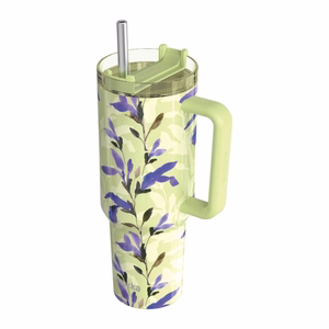 Quokka Stream nerūsējošā tērauda termokrūze ar salmiņu, 1200 ml, Matcha