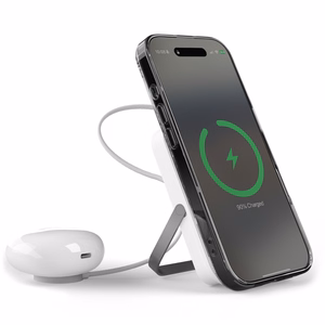 Puro 10000mAh MagSafe беспроводной внешний аккумулятор с алюминиевой подставкой - Белый