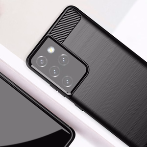 Oglekļa apvalks elastīgs pārklājums TPU apvalks Samsung Galaxy S21 Ultra 5G melns