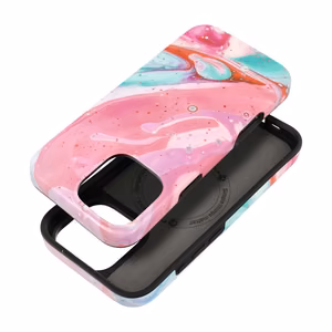 FORCELL F-PROTECT Mirage militārā standarta viedtālruņa apvalks, saderīgs ar MagSafe, IPHONE 16 PRO MAX, rozā marmors