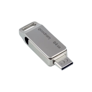Goodram USB un USB-C zibatmiņa, 64 GB, sudraba