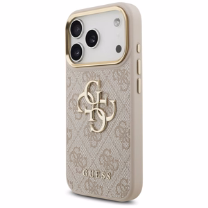 Guess 4G Big 4G Classic Logo Big Strap Metal Buttons apvalks iPhone 17 Pro Max (m) - rozā