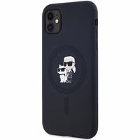 Karl Lagerfeld Silikona Karl&Choupette Magnētiskais viedtālruņa apvalks iPhone 11 / Xr - melns