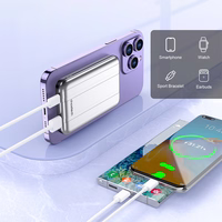 Mini bezvadu magnētiskais portatīvais lādētājs Choetech B655 5000mAh (sudraba)