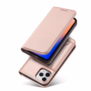 Magnētiskais karšu apvalks iPhone 12 Pro Max maciņš karšu maks karšu turētājs rozā