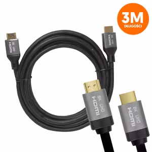 HDMI-HDMI Kabelis v2.1 8K 3m Melns