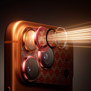 Benks Rūdīta stikla aizsargstikls Armor Warrior Lens (OR70) priekš Iphone 17 Pro Max ArmorGrid orange (kamera sala)