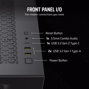 Corsair Midi Tower 3500X LXR LINK TG melns