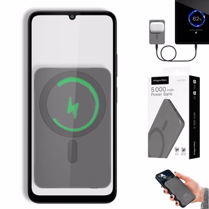 Krüger&Matz magnētiskais bezvadu ārējais akumulators, 5000 mAh, pelēks