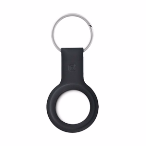 Crong Silicone vāciņš ierīcei Apple AirTag 1 / 2, ar atslēgu gredzenu, melns