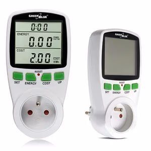 GreenBlue GB202 – plug-in electricity meter with LCD, 0–9999 W, white
