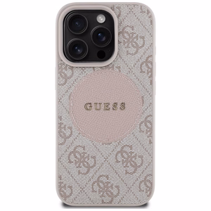 Guess 4G Circle Classic Logo MagSafe iPhone 16 Pro apvalks - rozā