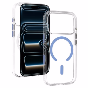 Liavec Pure vāciņš ar kameras vadības pogu, paredzēts iPhone 18 Pro Max/17 Pro Max, gaiši zils
