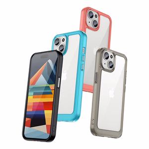 Outer Space pastiprināts viedtālruņa apvalks ar elastīgu rāmi iPhone 15 - sarkans