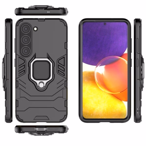 Ring Armor viedtālruņa apvalks Samsung Galaxy S23 bruņots pārsegs magnētiskais turētājs gredzens melns