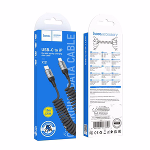 Kabelis USB-C uz Lightning Hoco PD 2,4A 1,5 m X121 melns