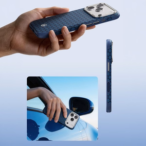 Zils Benks Magnetic Armor Grid Edge X9 kevlara vāciņš ar metāla rāmi (C.K.FL.AP.BE.X073), paredzēts iPhone 18 Pro Max / iPhone 17 Pro Max