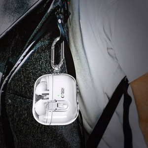 Tech-Protect FlexAir apvalks ar karabīni Samsung Galaxy Buds 3 / 3 Pro – caurspīdīgs