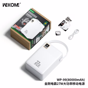 Portatīvais lādētājs WK Design „WP-99“ balts 80000mAh (27W)