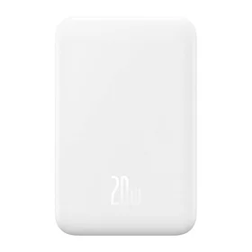 Magnētiskā mini zibspuldze Baseus 5000mAh, USB-C 20W (balta)