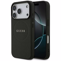 Guess Graudains Gredzens Magnētiskais viedtālruņa apvalks iPhone 17 Pro - melns