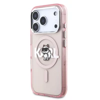 KARL LAGERFELD viedtālruņa apvalks IPHONE 17 Pro, ar magnētisko MagSafe, (KLHMP17LHGCHGKBP, IML Choupette Sketch Logo) rozā