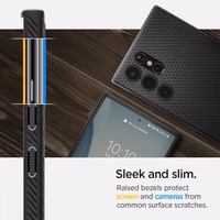 Spigen Liquid Air viedtālruņa apvalks Samsung Galaxy S22 Ultra - Matēts melns