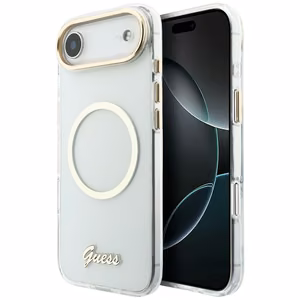 Guess IML Script Metal MagSafe Maciņš for iPhone Air - Clear